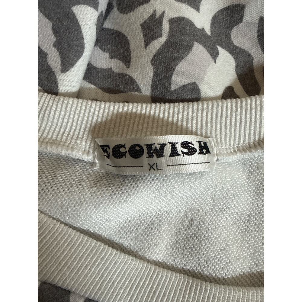Ecowish Leopard Print Sweatshirt Women’s XL Gray Crewneck Pullover EUC - Picture 7 of 8